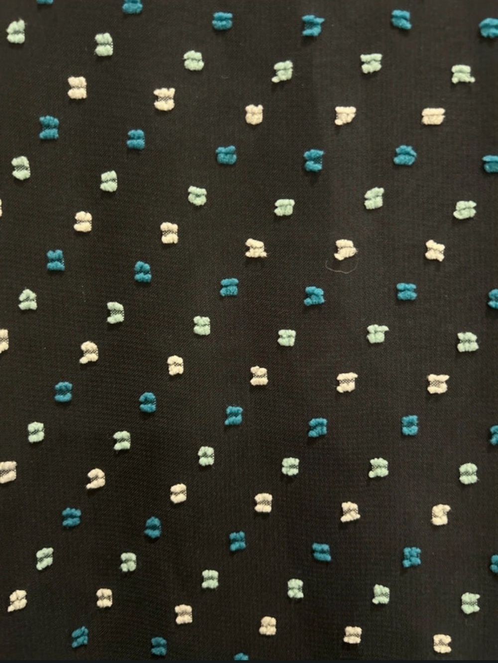 🎃LOFT Outlet Women's Navy Green Clip Dot Flounce Ruffle Hem Sleeveless Sz 6P - Picture 5 of 6